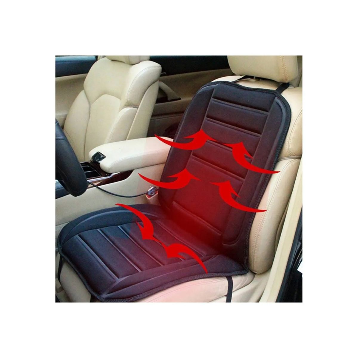 MOVI - FUNDAS CUBRE ASIENTO PARA AUTO CALEFACTOR 12V