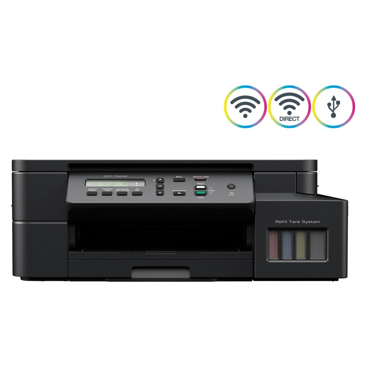 BROTHER - Impresora Multifuncional Brother DCPT520W Tinta Continua Color WiFi