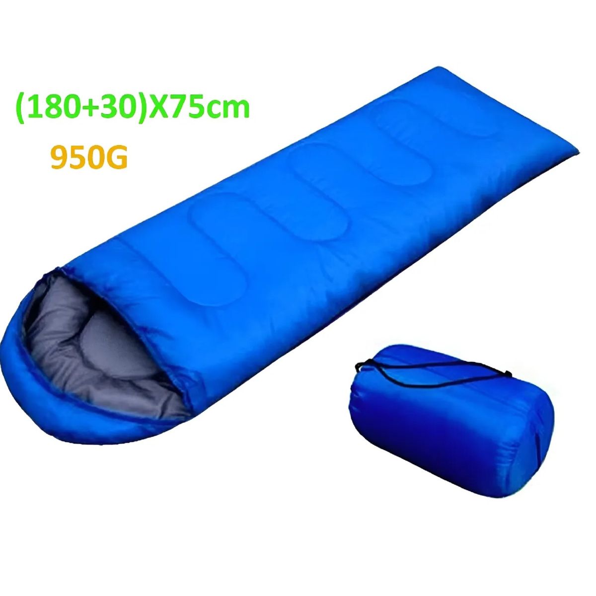 GENERICO - Saco De Dormir Camping Con Gorro Playa-cabaña Algodón Color Azul