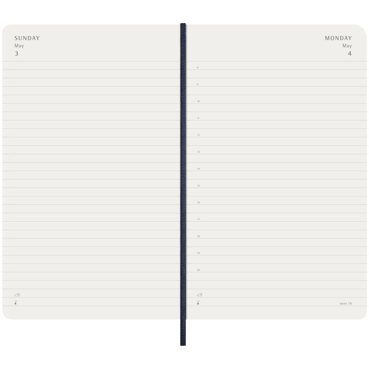 MOLESKINE - Agenda Moleskine 2026 - Diaria - T. dura - Large - Azul