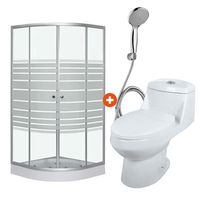Combo Cabina de ducha 90x90x192 + WC OnePiece + Duchador Cromado