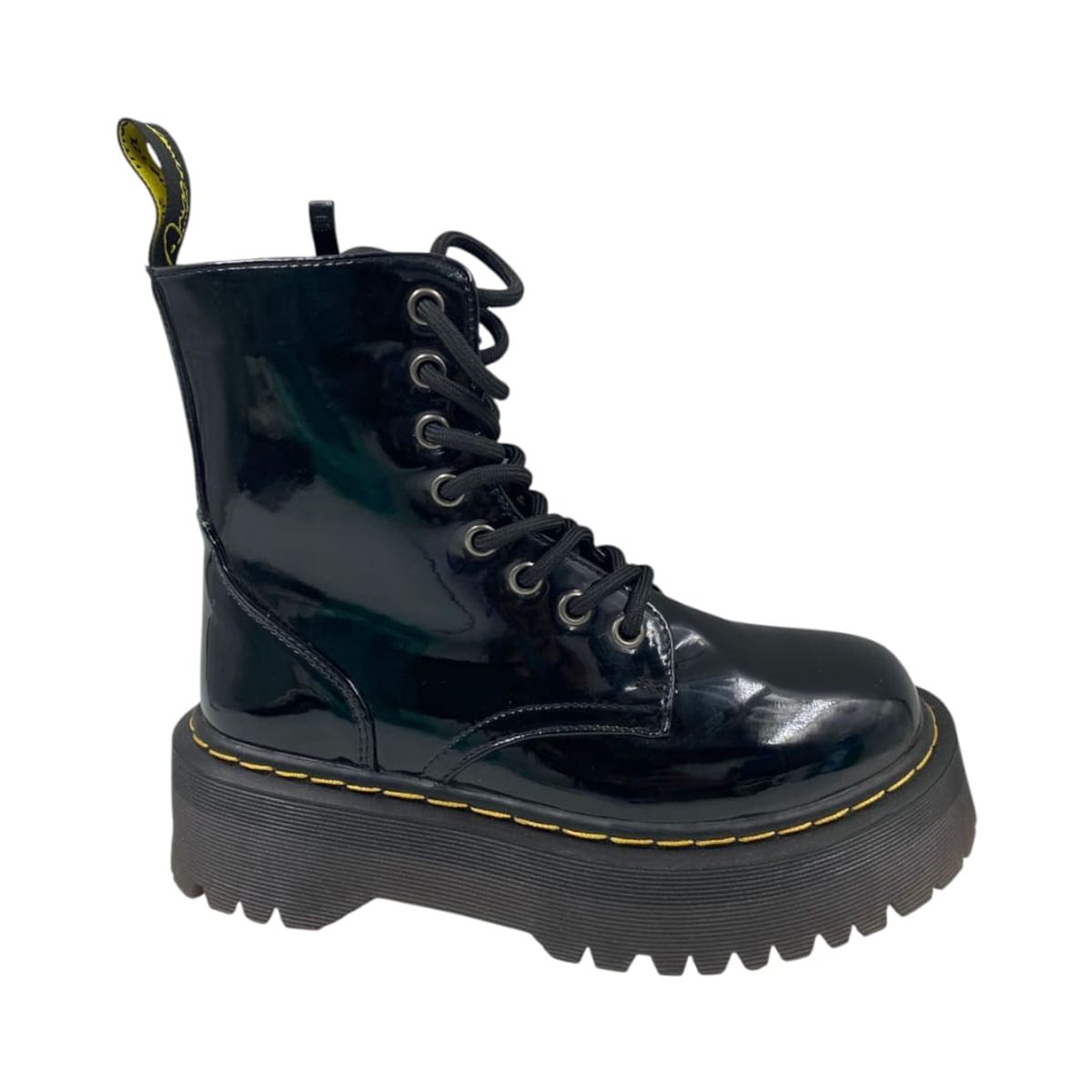 HERIEL - Botín Negro Charol Plataforma Mujer