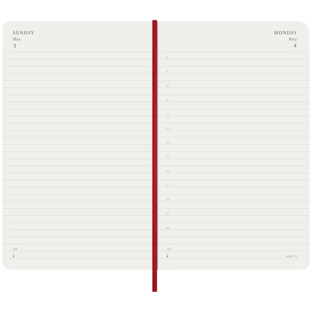 MOLESKINE - Agenda Moleskine 2026 - Diaria - T. dura - Large - Rojo