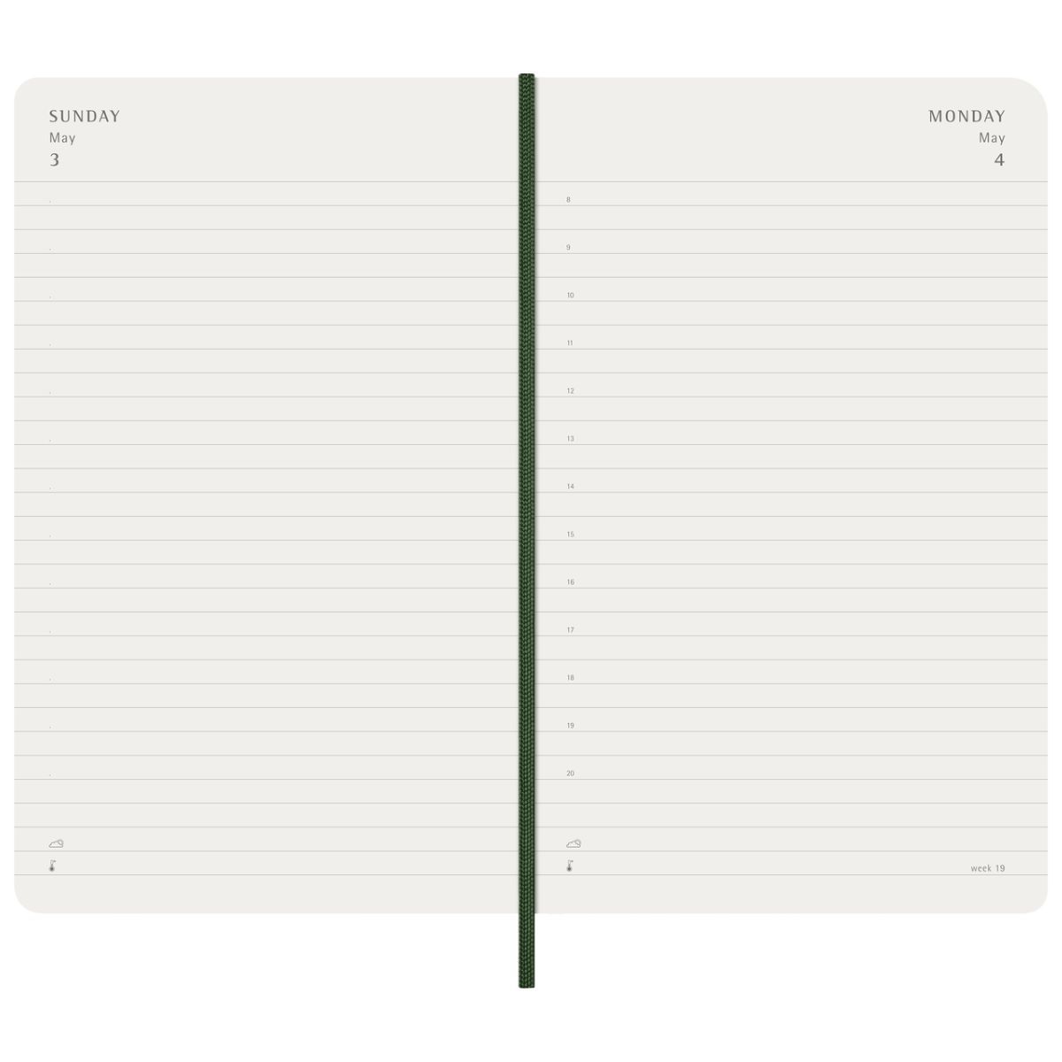 MOLESKINE - Agenda Moleskine 2026 - Diaria - T. dura - Large - Verde