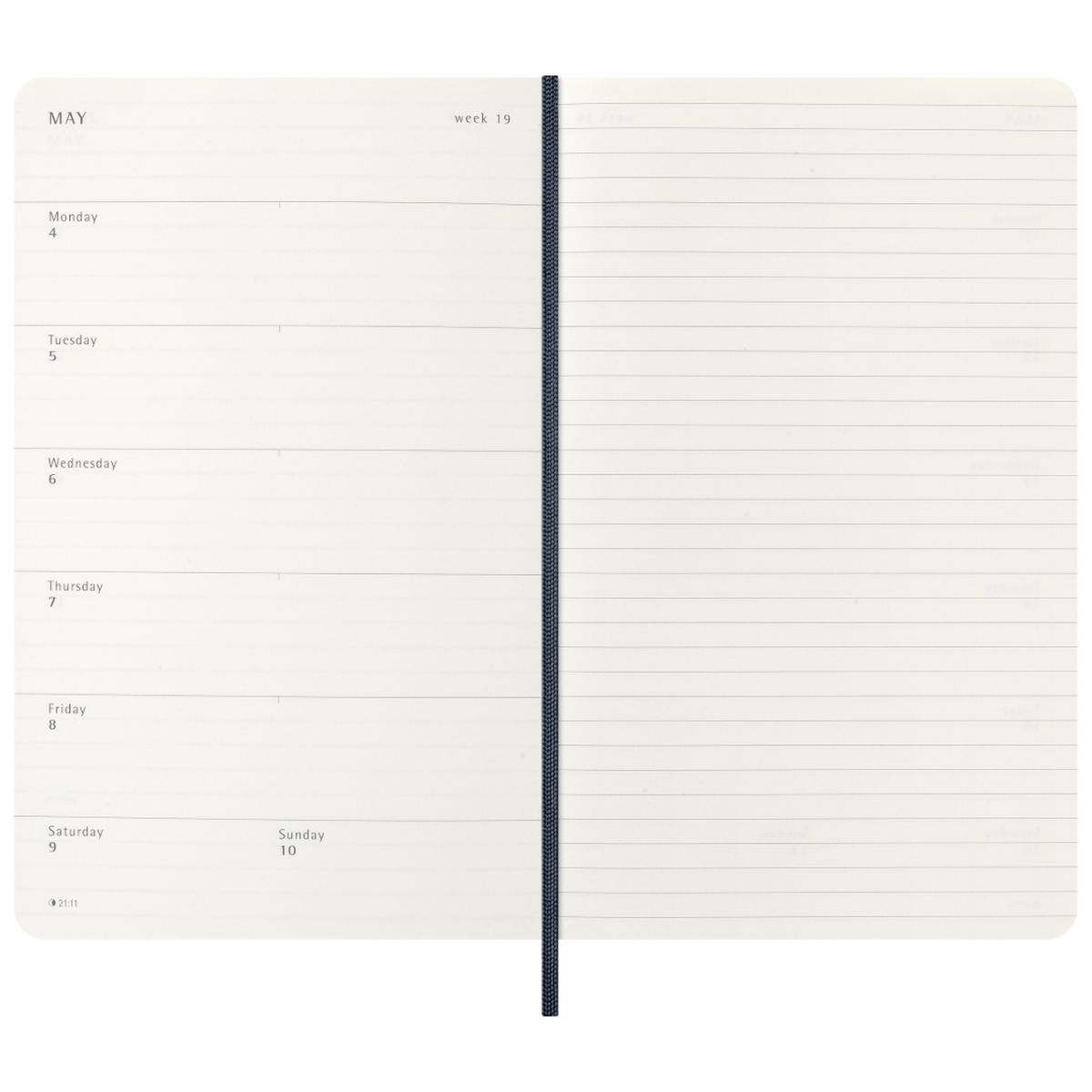 MOLESKINE - Agenda Moleskine 2026 - Semanal - T. blanda - Large - Azul