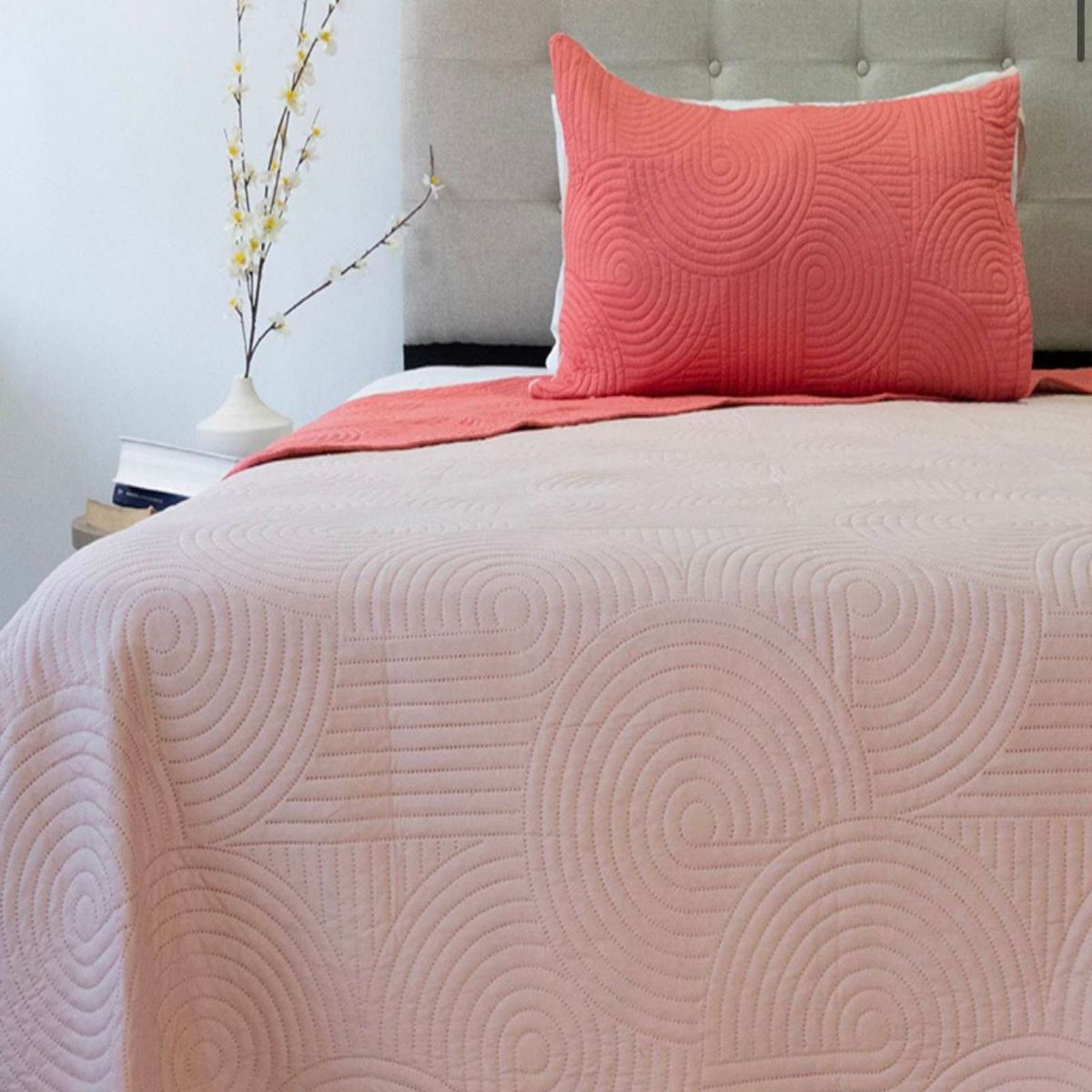 DORAL - Cubrecama Quilt Bicolor plaza y media Doral