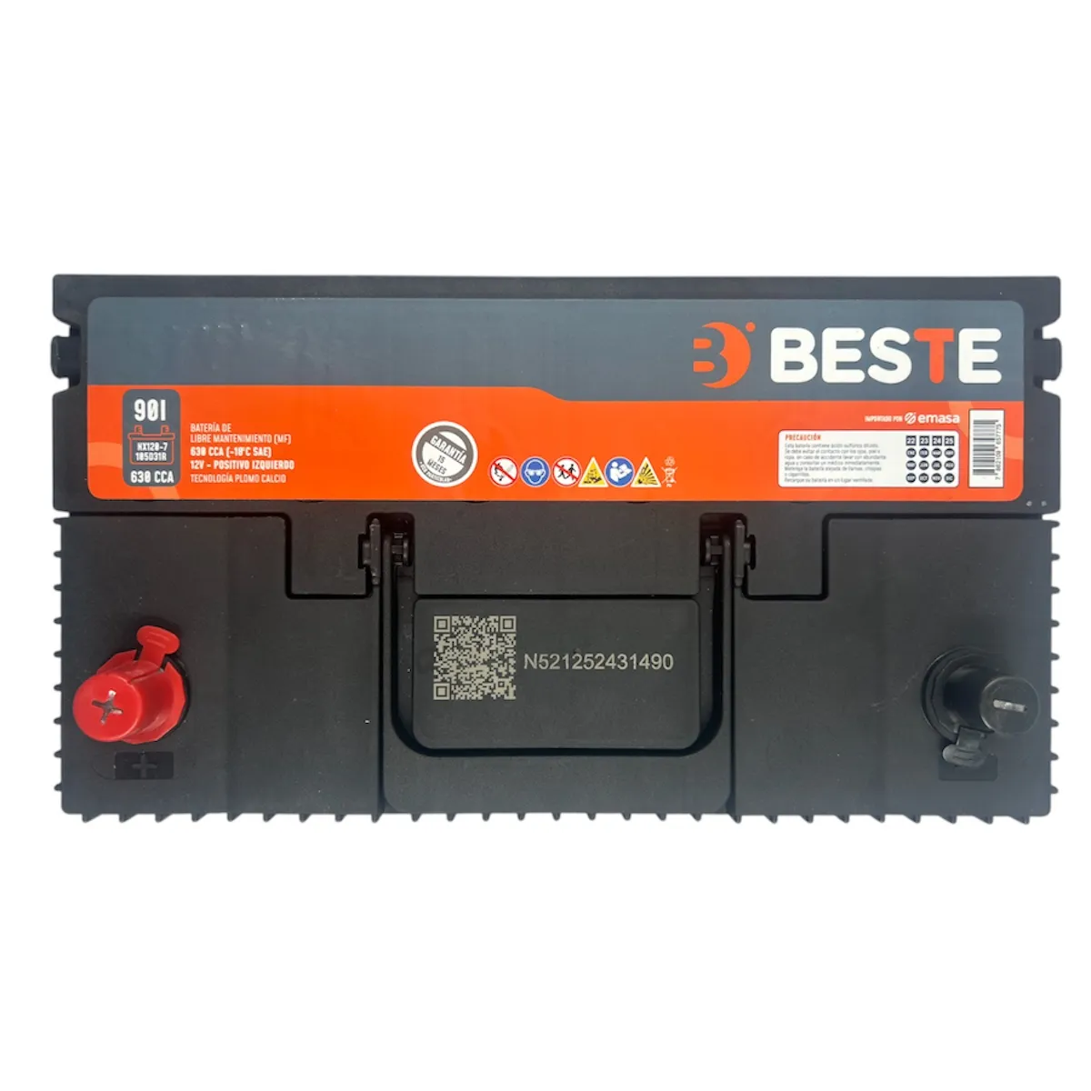 BESTE - Batería de Auto 90 Ah Positivo Izquierdo 630 CCA