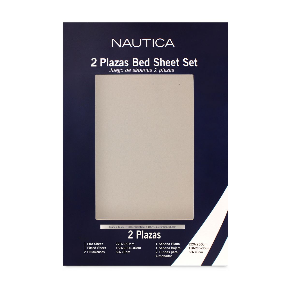 NAUTICA - Juego de sábanas Nautica 4 piezas microfibra king beige