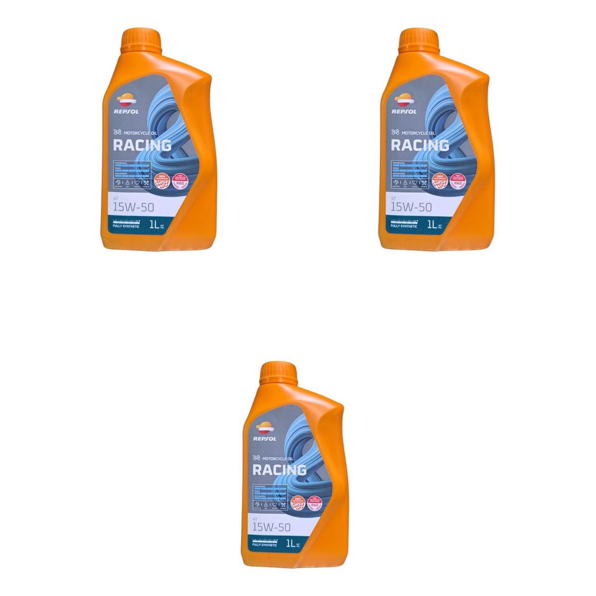 GENERICO - Aceite 15w50 Racing Moto Repsol Full Sintetico 4t Pack X3