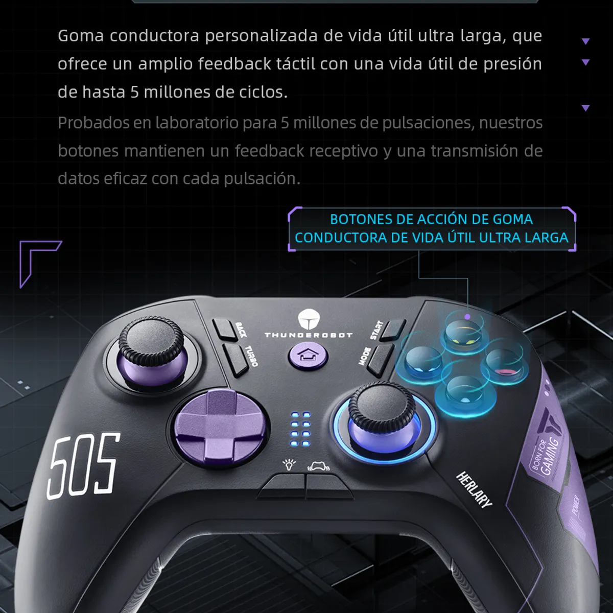 THUNDEROBOT - Joystick Inalambrico Thunderobot G50S compatible con Windows Switch IOS Android - Negro