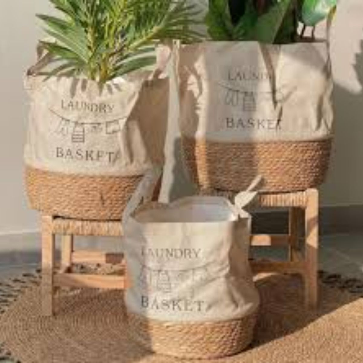 TODOHOGAR SANTIAGO DE CHILE - Set De 3 Canastos Decorativos - Beige