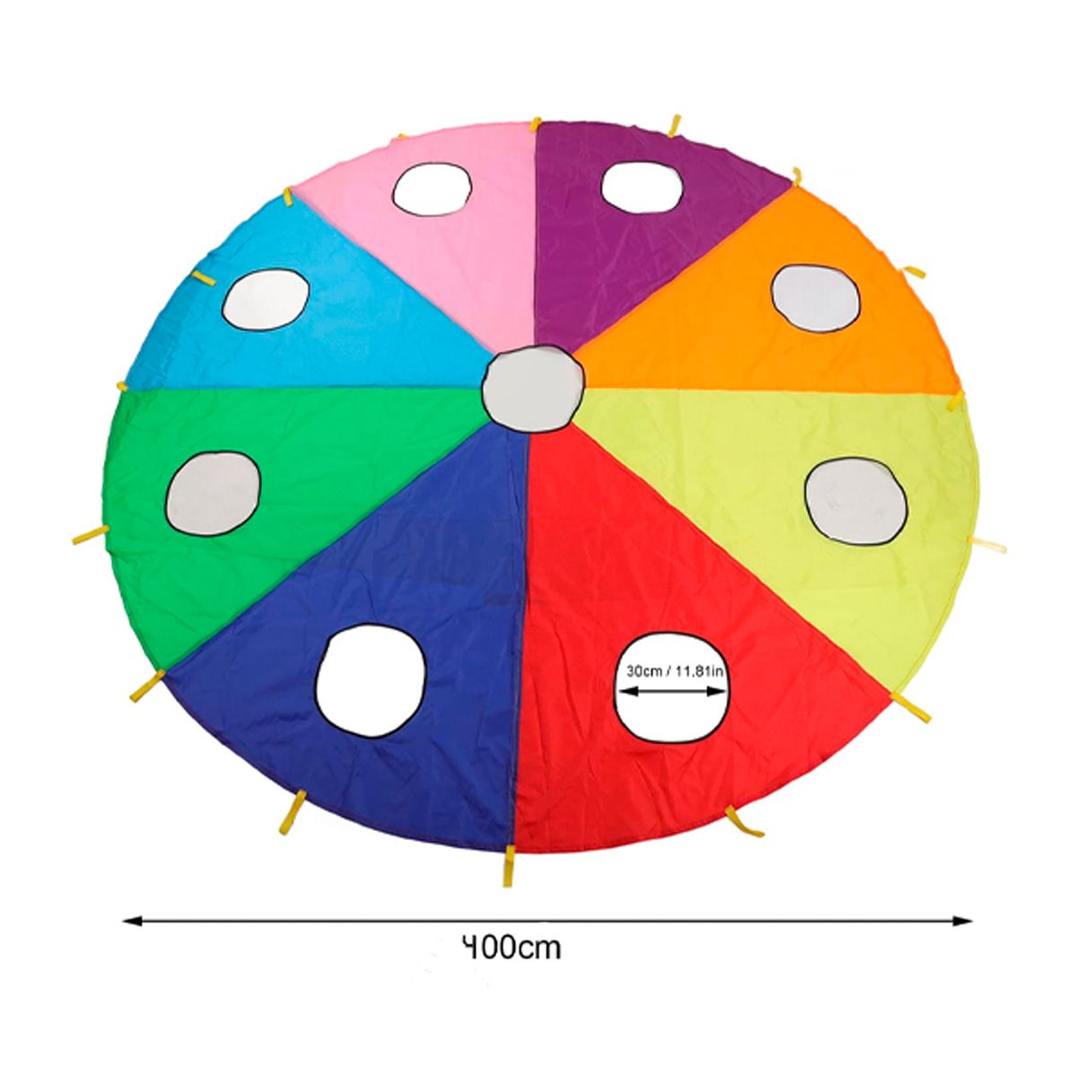 SDFIT - Paracaídas de Agilidad Niños Gigante 400 cm 9 Orificios – DZT-TD-012