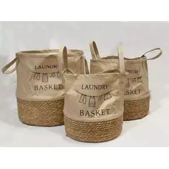 TODOHOGAR SANTIAGO DE CHILE - Set De 3 Canastos Decorativos - Cafe claro