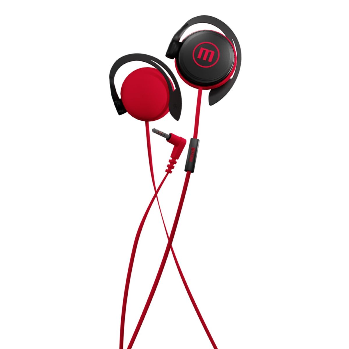 MAXELL - Audífonos De Gancho Con Mic EC-155 Earhook Maxell Rojo
