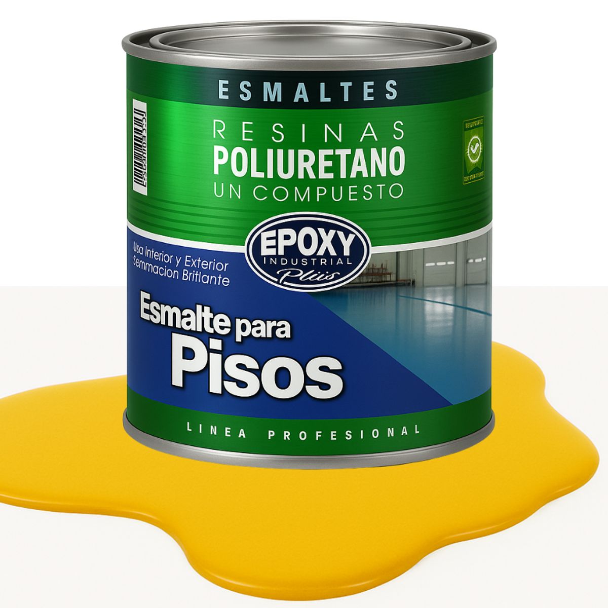 EPOXY - PINTURA ALTO TRAFICO PU 1K - ESMALTE CANCHAS - 1L Amarillo RAL 1023