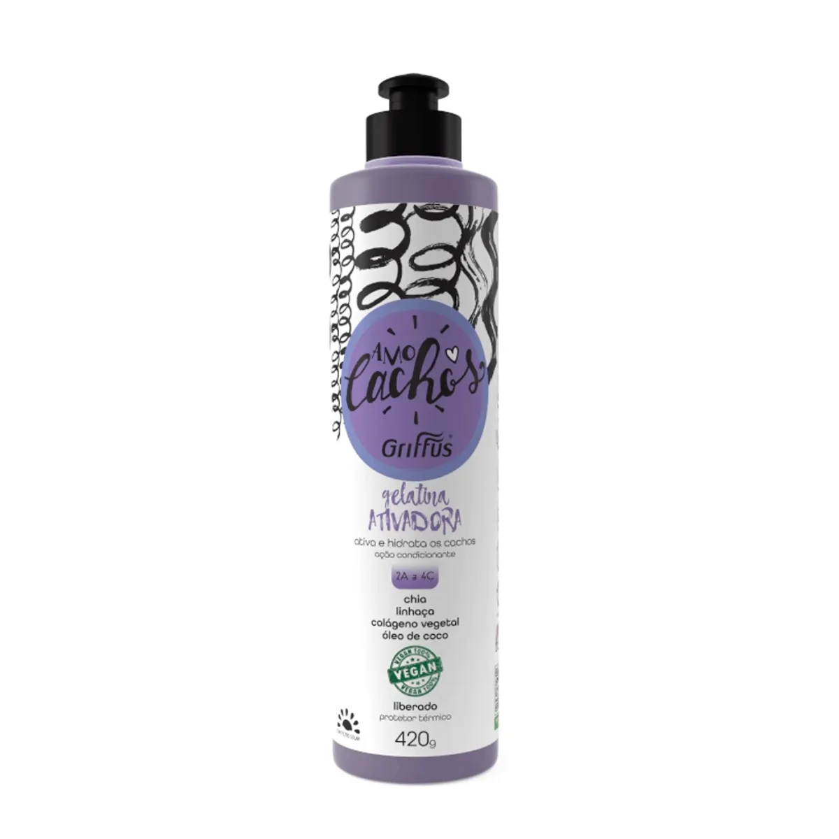 GRIFFUS - GEL ACTIVADOR DE RIZOS AMO CACHOS + PROTECTOR TERMICO 420G GRIFFUS