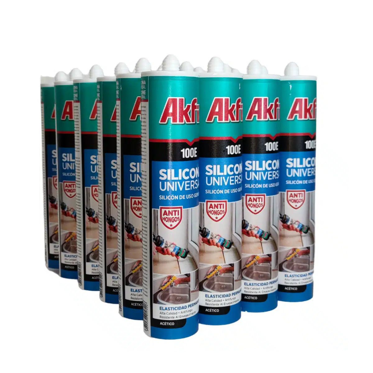 AKFIX - 24x Silicona Acetica Akfix 100E Blanca 280ML