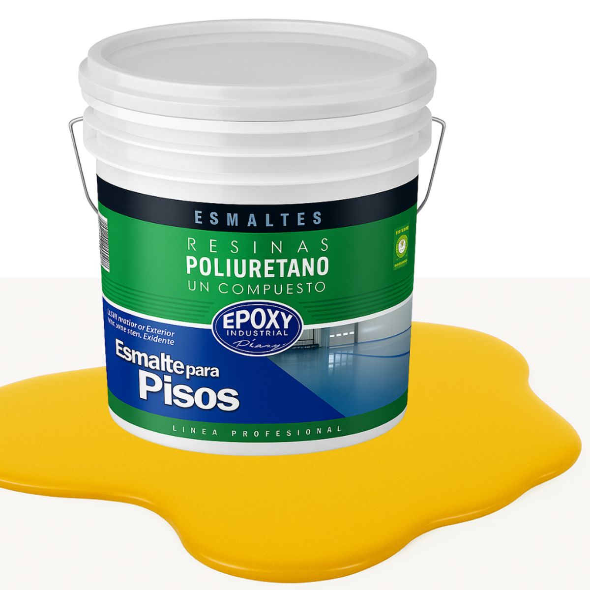 EPOXY - PINTURA ALTO TRAFICO PU 1K - ESMALTE CANCHAS - TINETA 10L  Amarillo RAL 1023