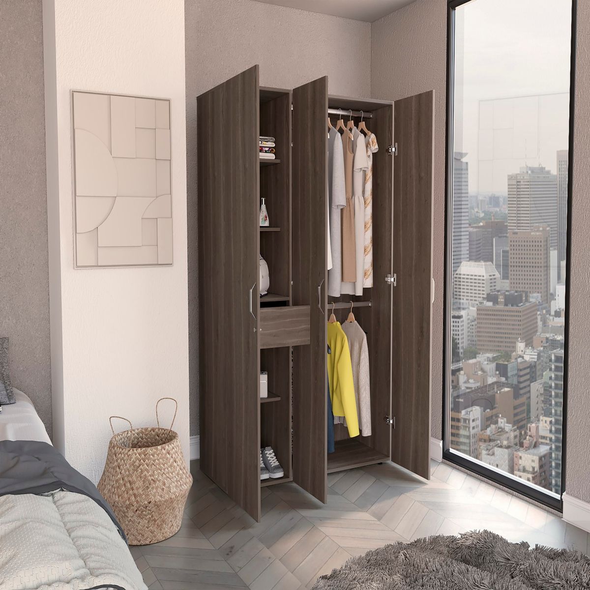 TUHOME - Comoda 3 Cajones Bigaf 82.1x80x52.3