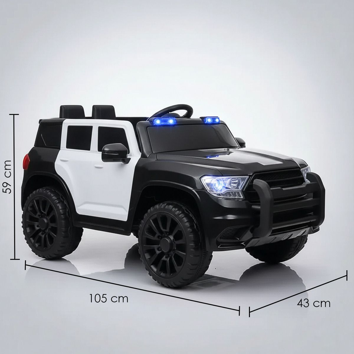 HOMEBRANDT - Auto Electrico Niños Camioneta Policia Bateria Alta Duracion Negro