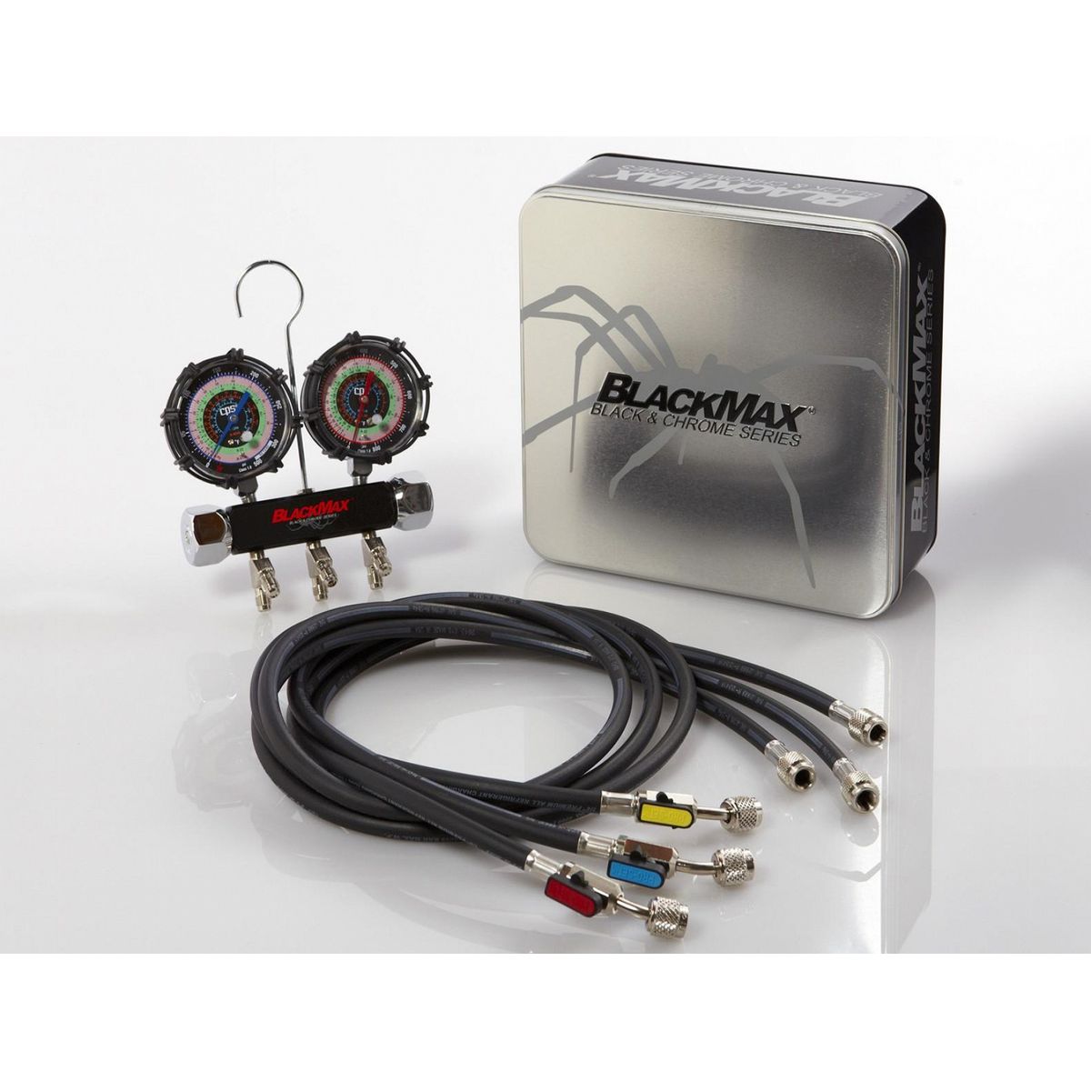 GENERICO - Manometro Manifold Black Max Y Mangueras R134 R410 R404 R22 CPS