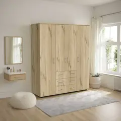 TUHOME - Closet 4 Puertas Fontan 179x150x49.3 Cm Duna Y Blanco