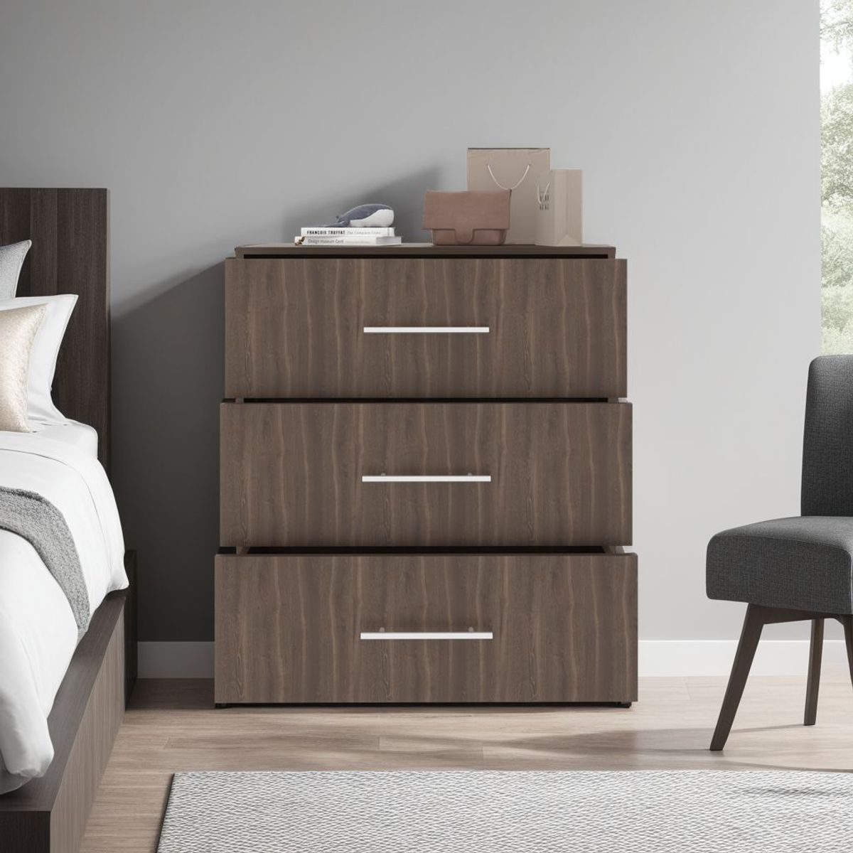 TUHOME - Closet 3 Puertas 2 Cajones Austral 180.4x90x47 Cm Duna Y Blanco