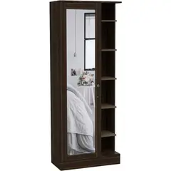 TUHOME - Closet 1 Puerta Con Espejo Woman 180.7x70x36.3 Cm Nogal Europeo