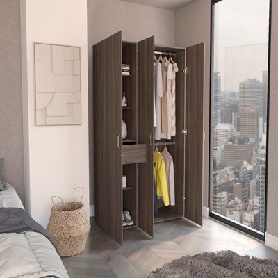 Imagen 2 del producto Closet 3 Puertas 1 Cajon Roko Milan Y Blanco 181.9x120.1x48.8 Cm