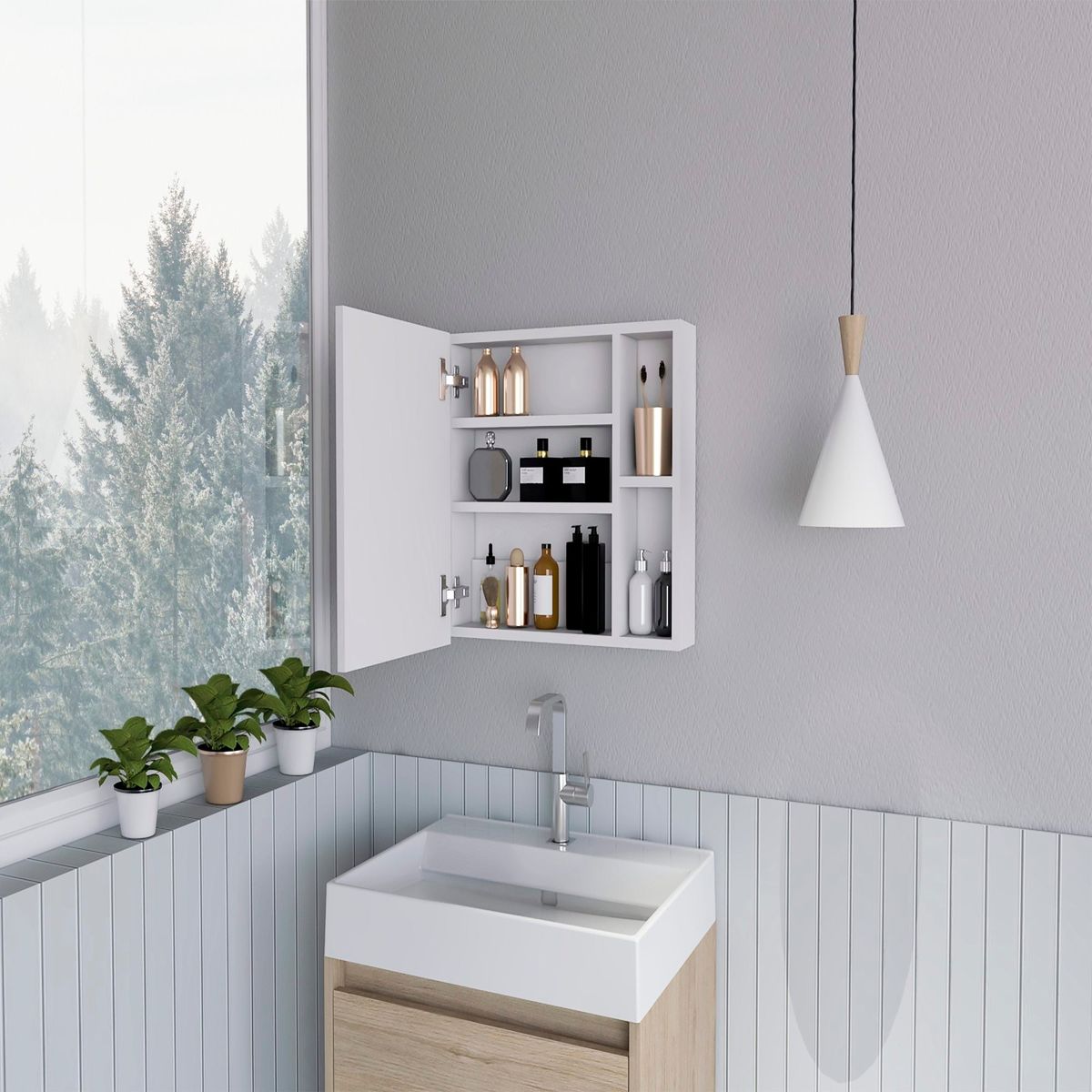 TUHOME - Mueble De Cocina Para Microondas Kit Blanco Y Bellota 736x60x401 Cm