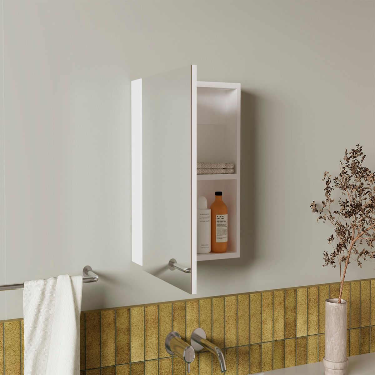 TUHOME - Mueble De Cocina Mural Gina 602x150x40 Cm Blanco Y Wengue