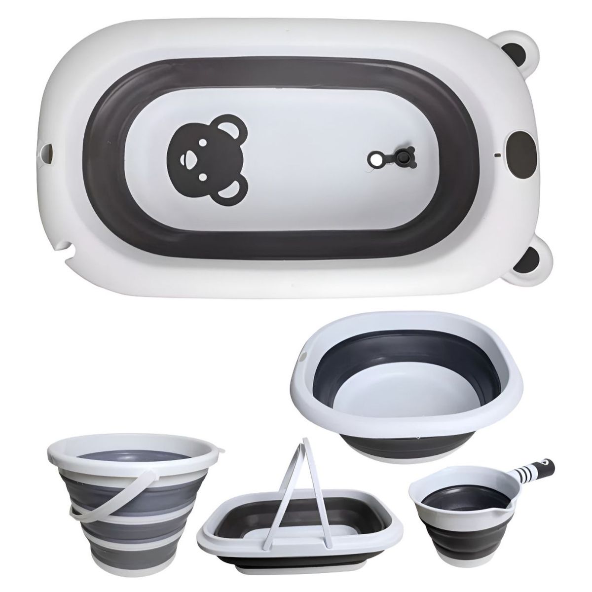 GENERICO - Kit Bañera Para Bebés Bañera Plegable De 5 Piezas