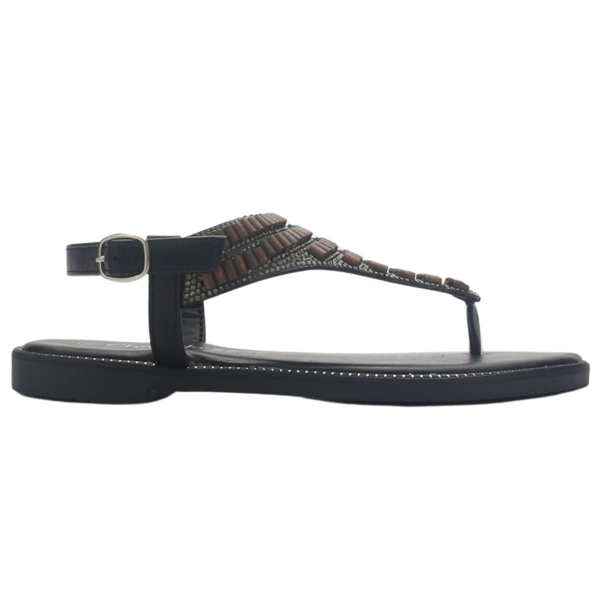 CHALADA - Sandalia Mujer Negro Casual Chalada Buckel-5