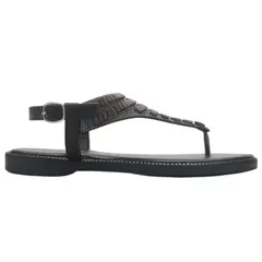 CHALADA - Sandalia Mujer Negro Casual Buckel-5