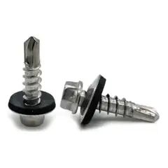 METALFER - Tornillo Cabeza Hexagonal Cg Punta Broca 12-14 x 2  100un