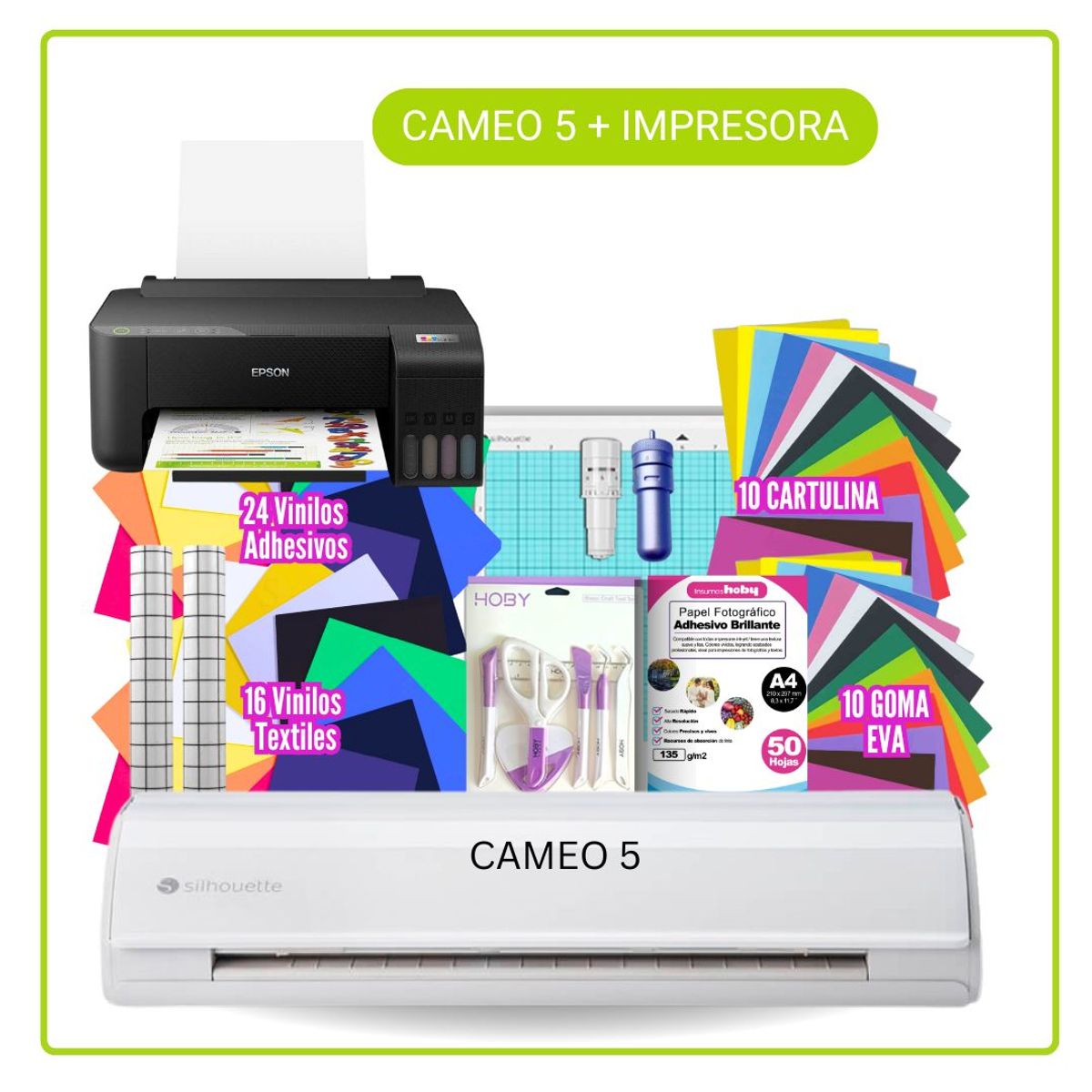 SILHOUETTE - cameo 5 + FULL PAPELERIA + IMPRESORA BB01