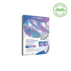 GENERICO - Papel Holográfico Imprimible A4 20 Hojas 110 Gr Holográfico Diamantes