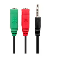 GENERICO - SPLITTER STEREO 3.5MM MACHO A 2 HEMBRA AUDIFONO Y MICROFONO