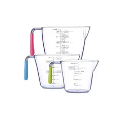 GENERICO - Set 3 Tazas Medidoras Vasos Medidores Jarra De Medir Taza