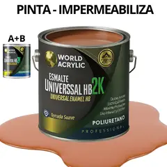 WORLD ACRYLIC - PINTURA ALTO TRANSITO PU 2K - KIT A+B GALÓN TERRACOTA SUAVE