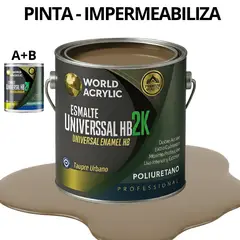 WORLD ACRYLIC - PINTURA ALTO TRANSITO PU 2K - KIT A+B GALÓN TAUPE URBANO