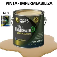 WORLD ACRYLIC - PINTURA ALTO TRANSITO PU 2K - KIT A+B GALÓN PINO OREGÓN CLARO