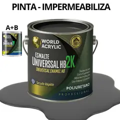 WORLD ACRYLIC - PINTURA ALTO TRANSITO PU 2K - KIT A+B GALÓN GRIS GRAFITO