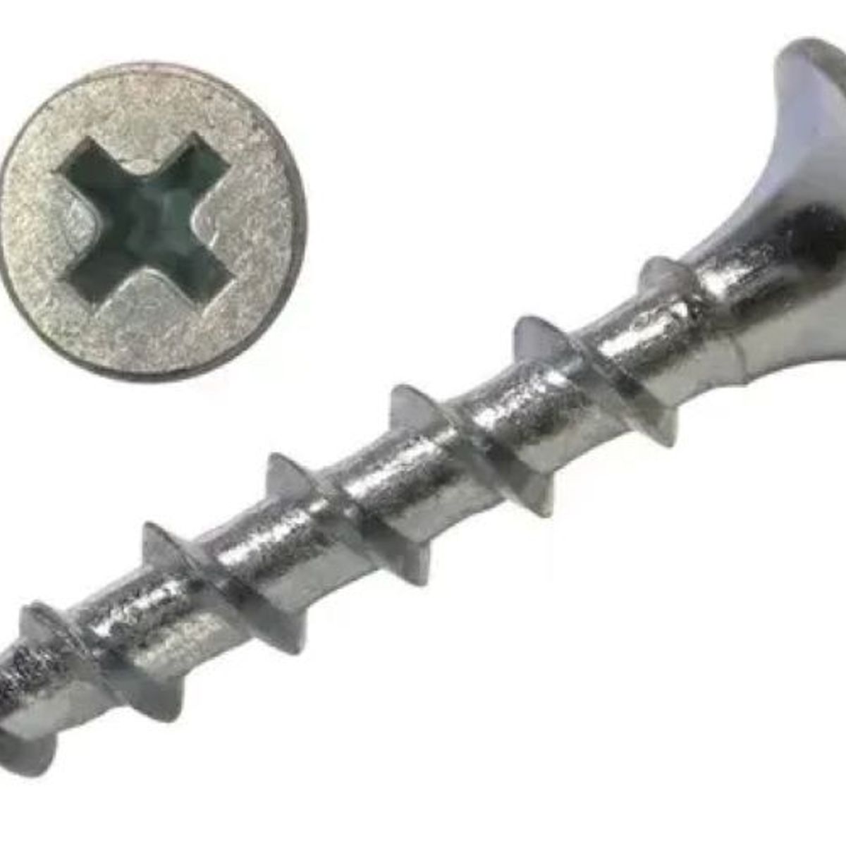 METALFER - Tornillo Madera Crs Zincado 6x 1 1/4 Pulgadas- 1000 Unidades