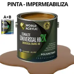WORLD ACRYLIC - PINTURA ALTO TRANSITO PU 2K - KIT A+B GALÓN CARAMELO