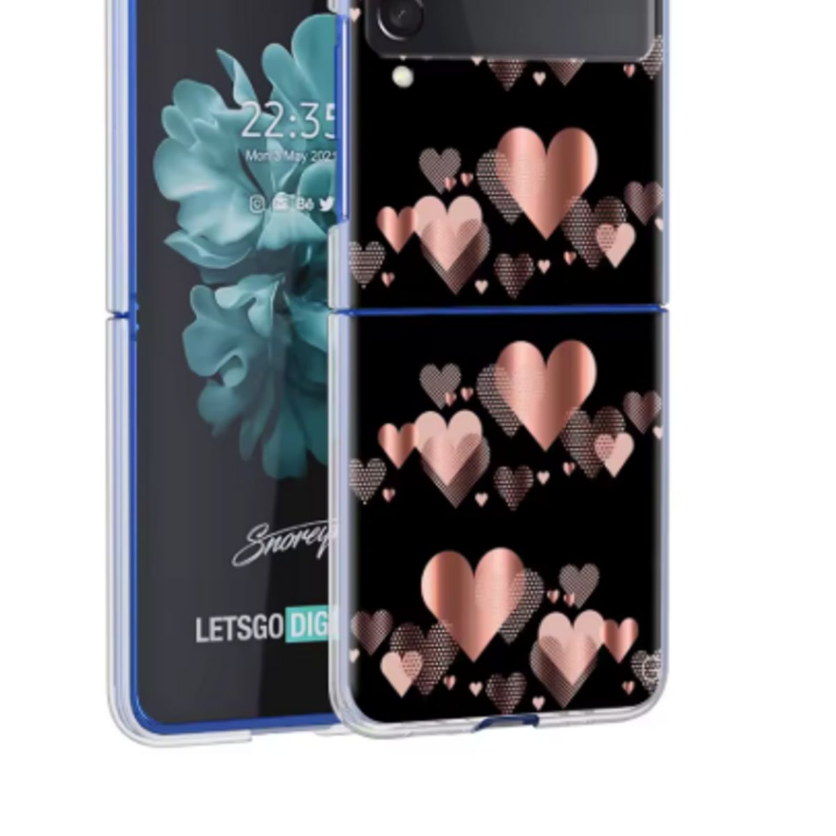 GENERICO - Carcasa Para Samsung Z Flip 4 y Flip 3 Nuevas Rigida Diseño Corazones
