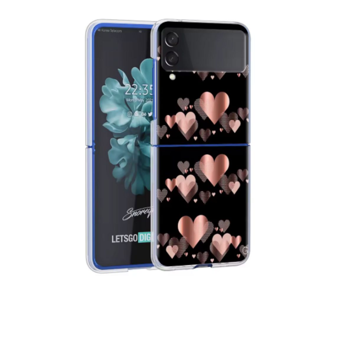 GENERICO - Carcasa Para Samsung Z Flip 4 y Flip 3 Nuevas Rigida Diseño Corazones