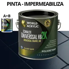 WORLD ACRYLIC - PINTURA ALTO TRANSITO PU 2K - KIT A+B GALÓN NEGRO