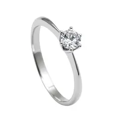 JOYAS LANDEROS - Anillo Solitario Plata Italiana 925 con Circón de 4mm