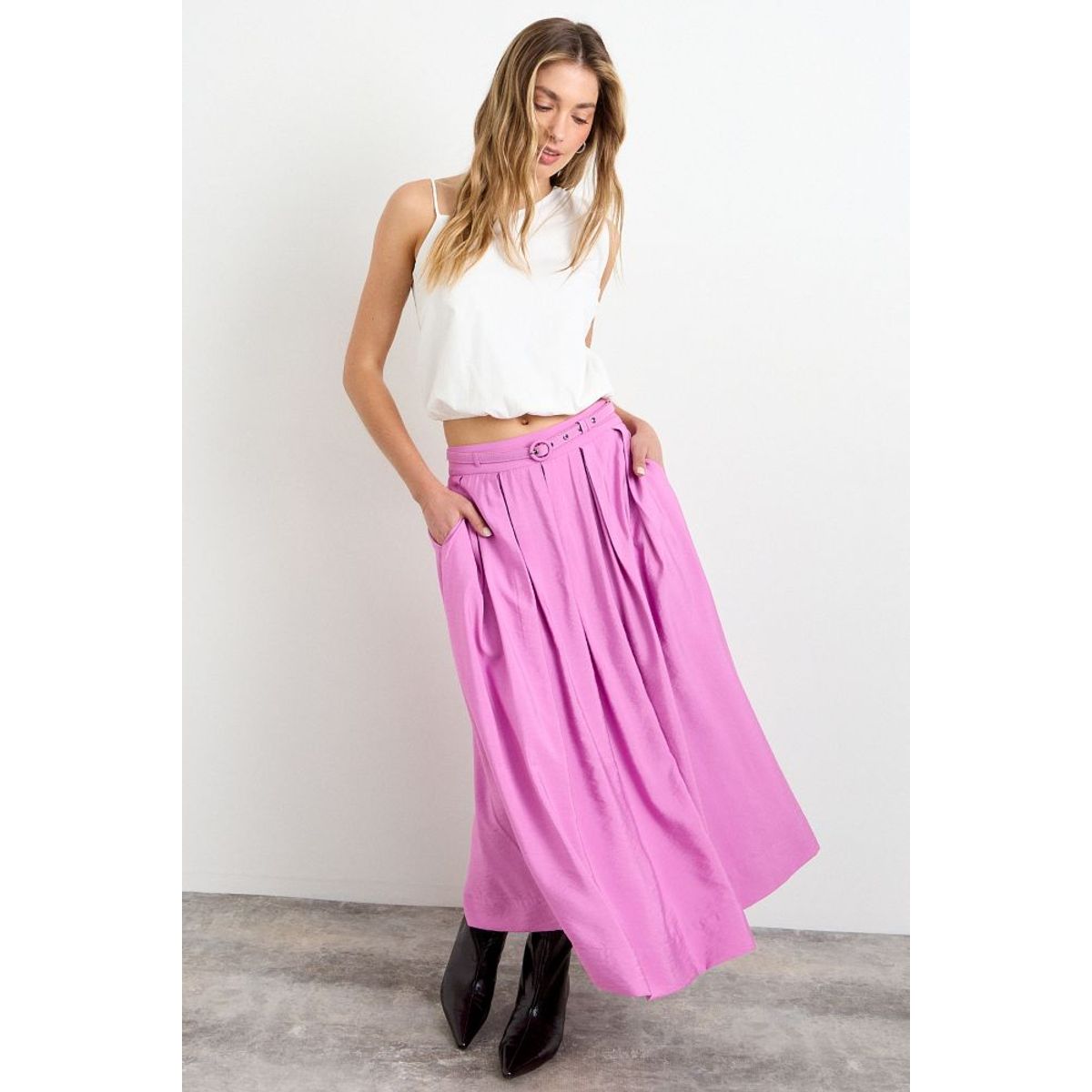 IO - Falda Lisa Larga Mujer Morado Io